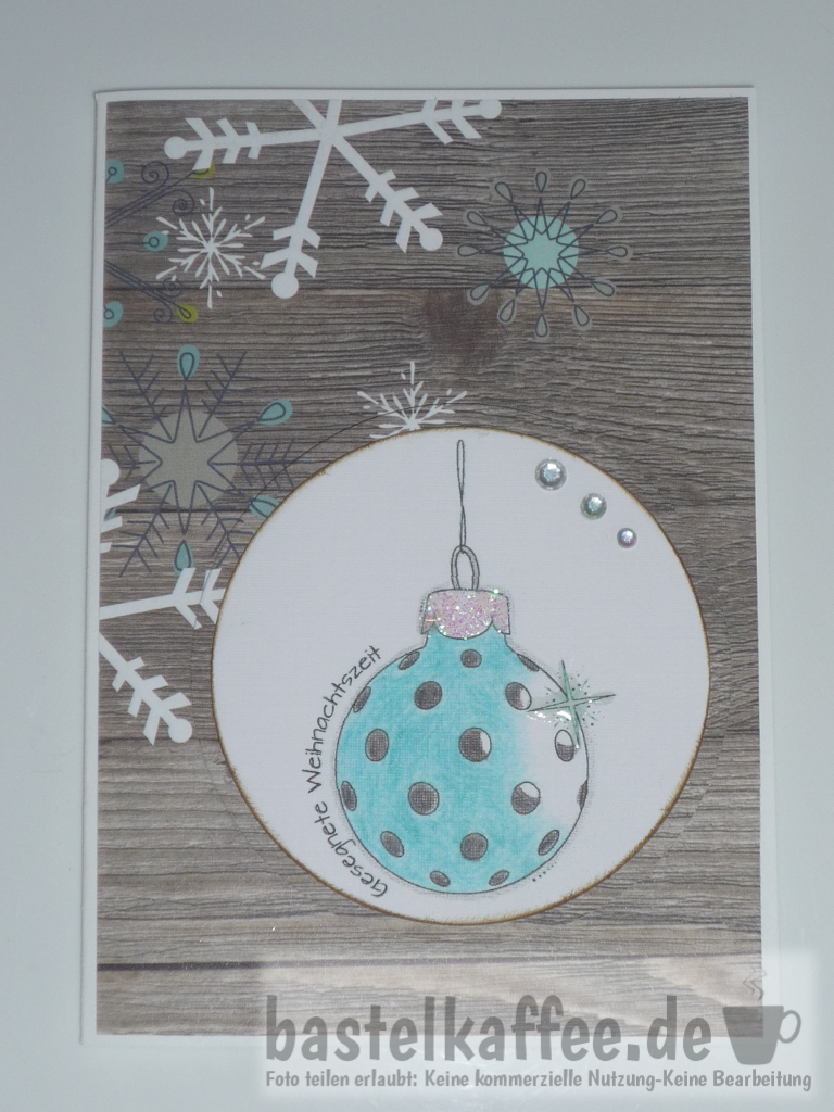 christmas card craft with christmas bauble