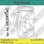 digi stamps set, valentine, jar with hearts