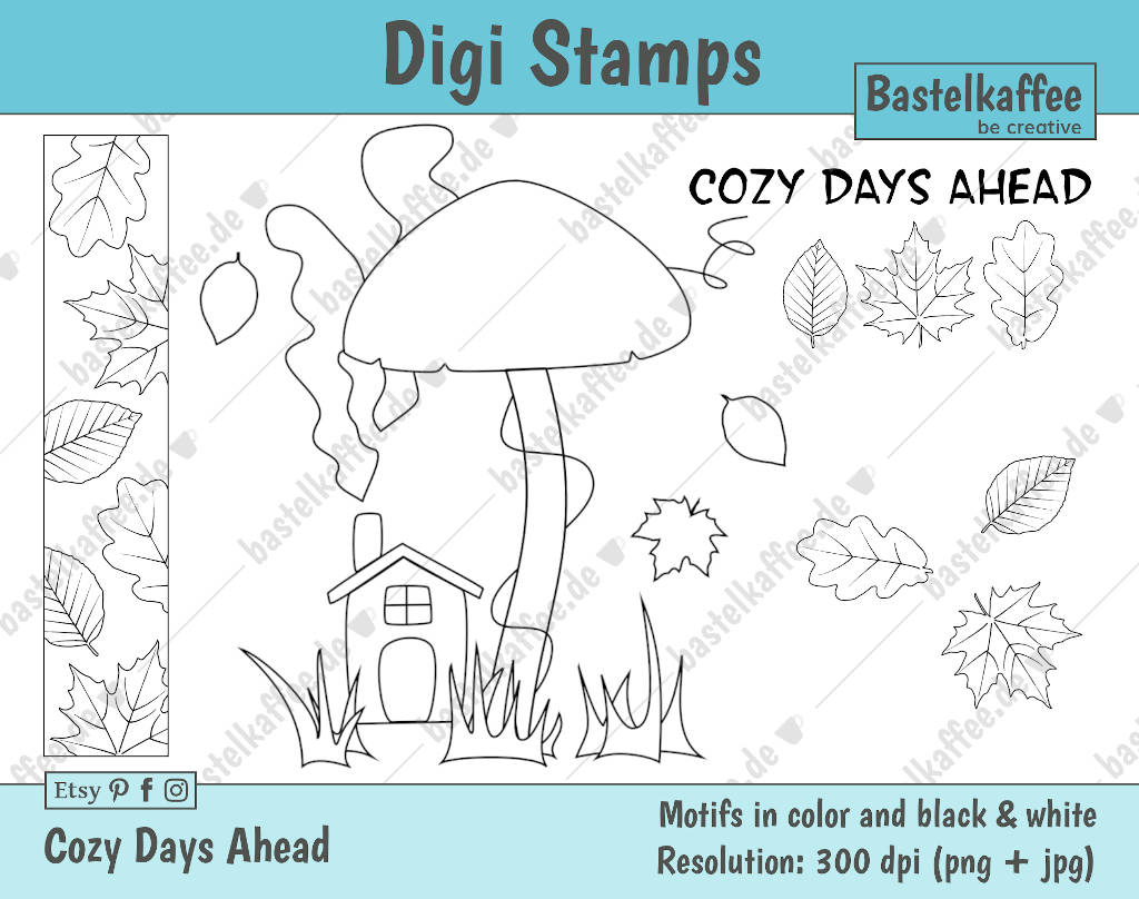 Digi Stamps Set zum Herbst.