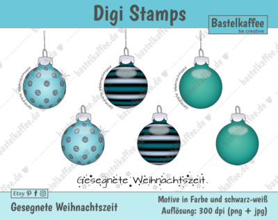 Digi Stamps Set "Gesegnete Weihnachtszeit", farbig