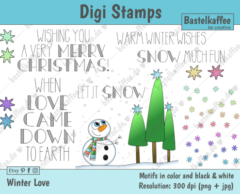 Digi Stamps Set Winter & Weihnachten, bunt
