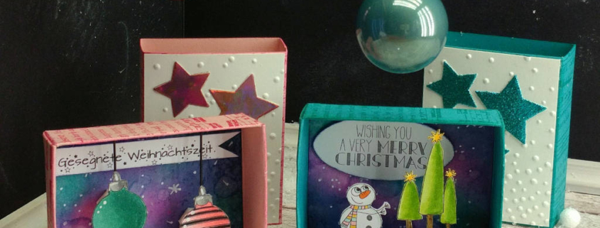 Matchbox Gruß mit Digi Stamps für Weihnachten