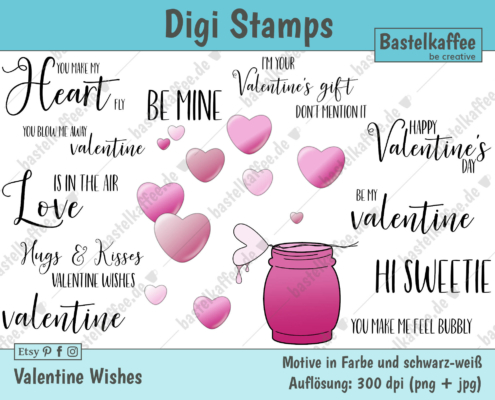 Digi Stamps Set "Valentine Wishes", colored