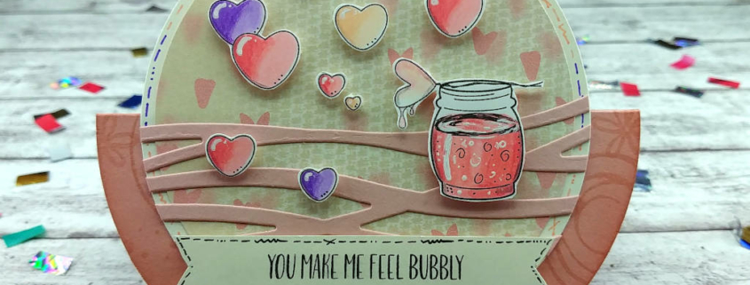 Valentinstagskarte mit digitalen Stempeln "Valentine Wishes"