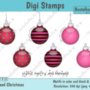 Stempel Christbaumkugeln - "Blessed Christmas" Digi Stamps Set